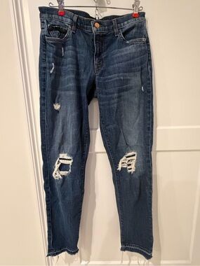 J Brand Villain Dark Blue Distressed Jeans
